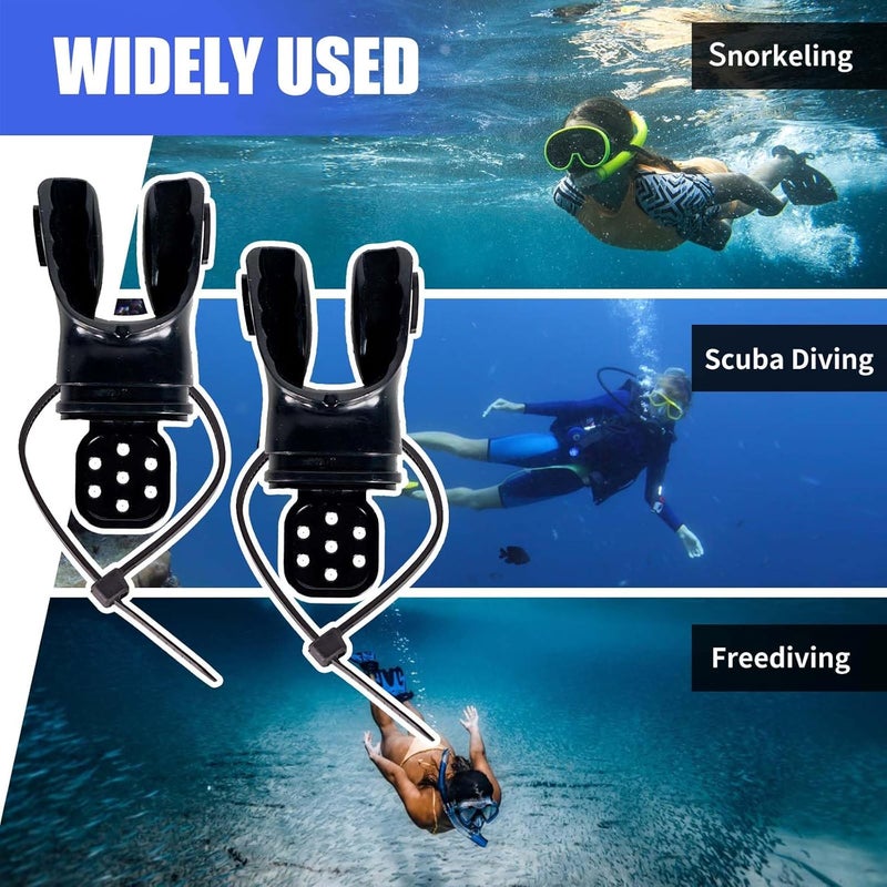 JUSTOOP Store Bite Moldable Scuba Diving Mouthpiece, TPE Moldable Snorkel Mouthpiece Regulator with Regulator Tie Scuba Diving Mouthpiece Replacement Diving Regulator, Pink/Blue/Transparent Black - Image 5